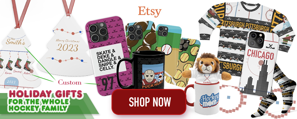 Etsy hockey gift shop coffee mugs with hockey theme